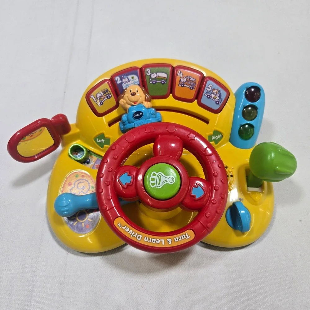 VTech Turn and Learn Driver Baby Toy Yellow Steering Wheel Interactive Learning